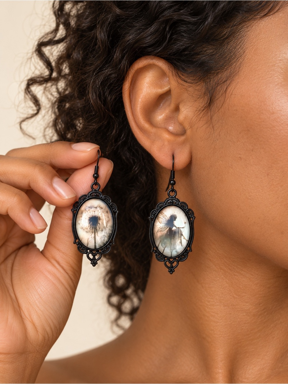 Gothic Black Halloween themed earrings